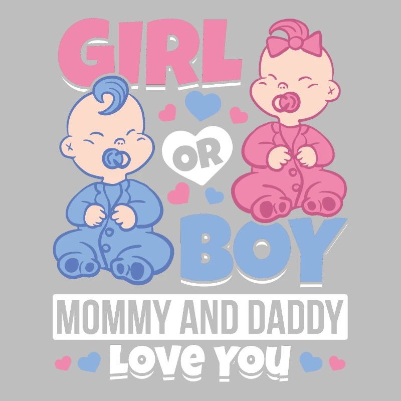 Mädchen oder Junge Mama und Papa lieben dich Baby