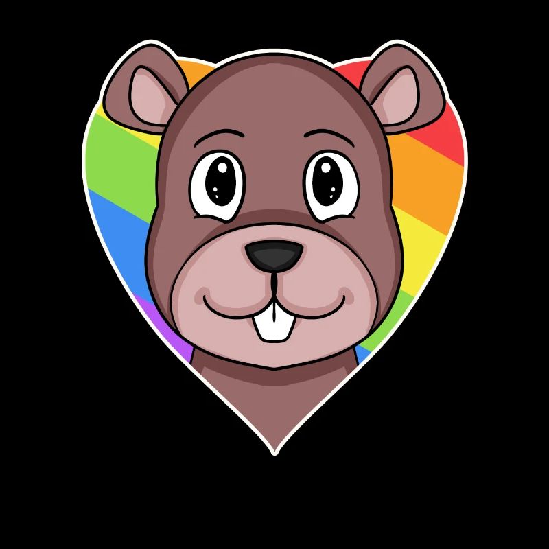 LGBT Tier Biber Regenbogen Herz