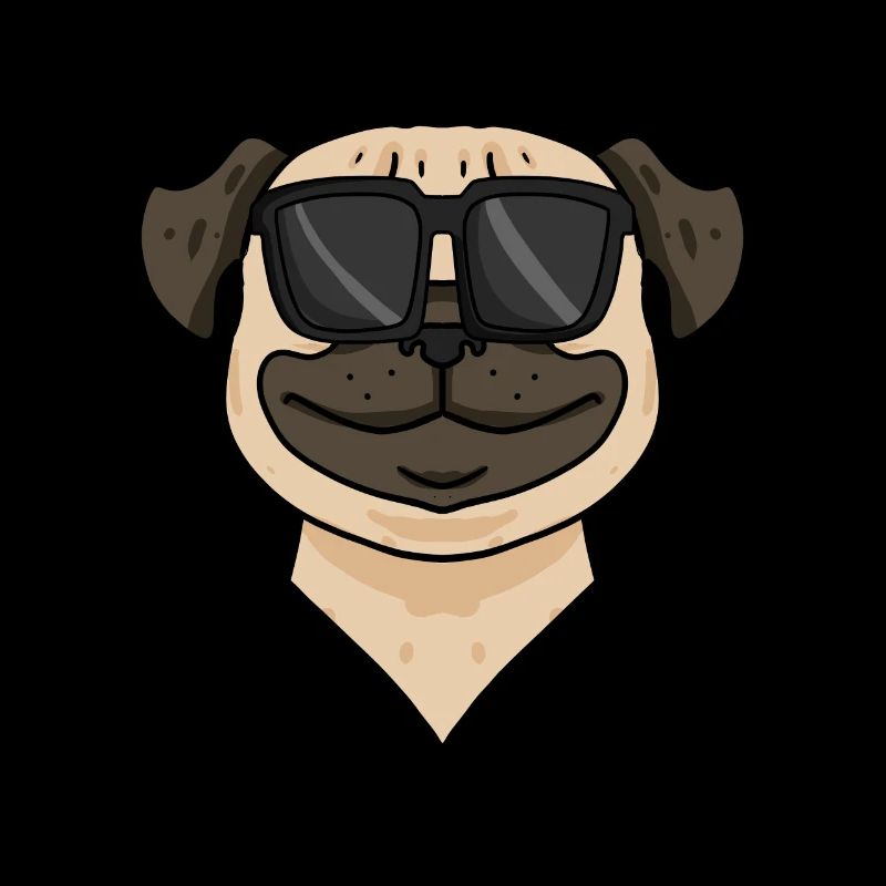 Mops Hund mit Sonnenbrille