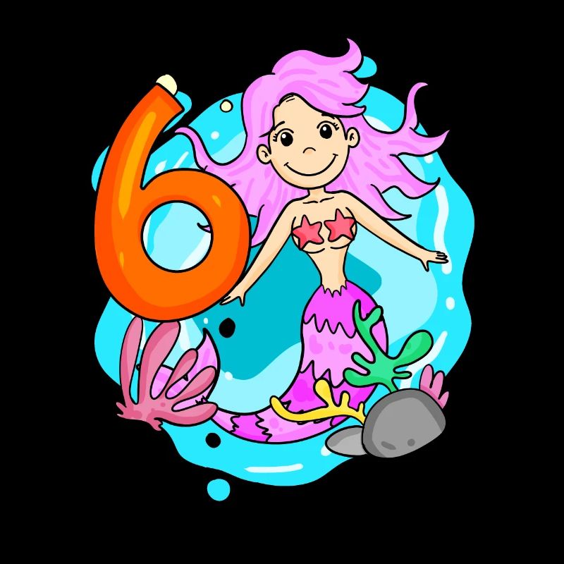 Fille de 6 ans sirène de 6ème anniversaire