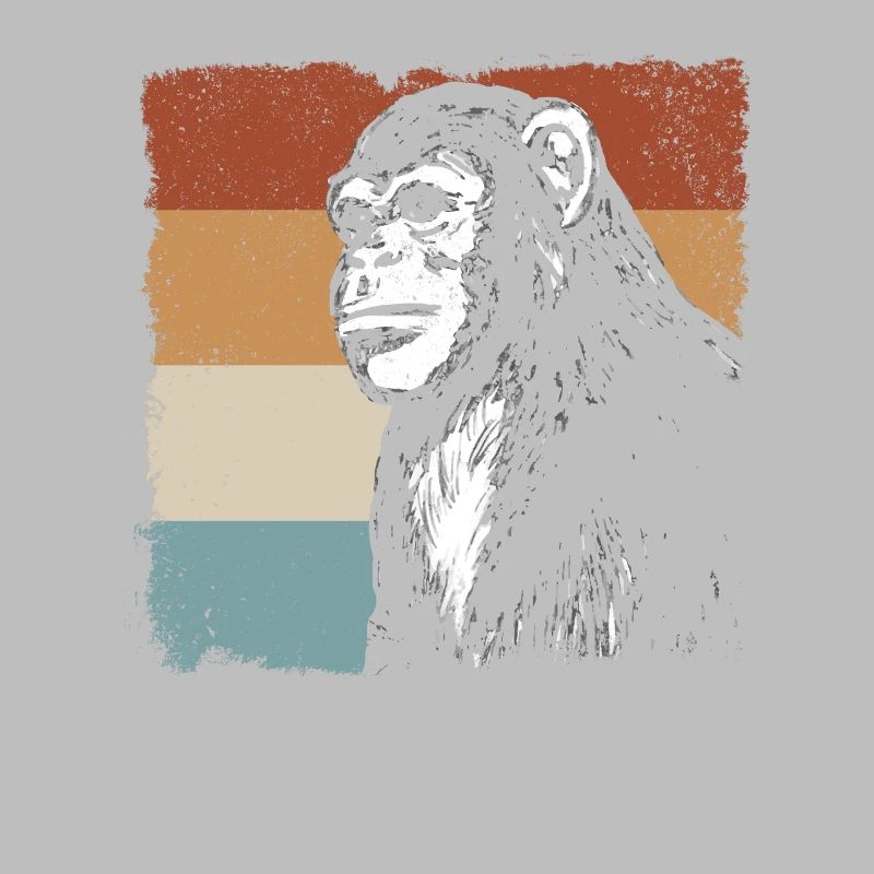 Singe Chimpanzé Orange Monkey - Retro Monkey