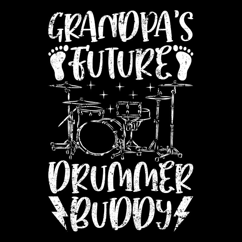 Grandpa's Future Drummer Buddy - Drum Player Baby