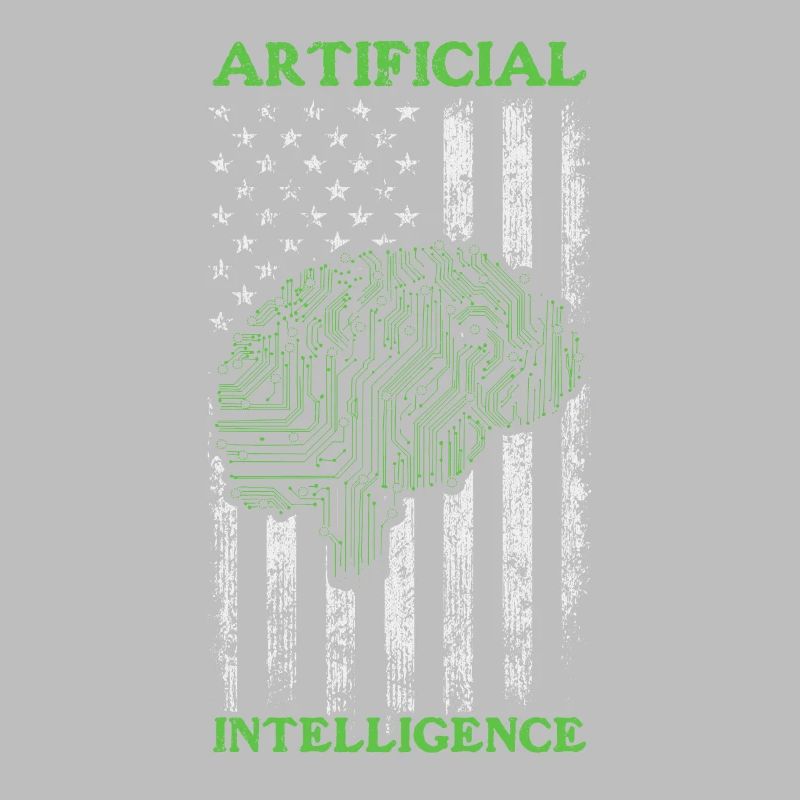 AI Robotics - Artificial Intelligence US Flag