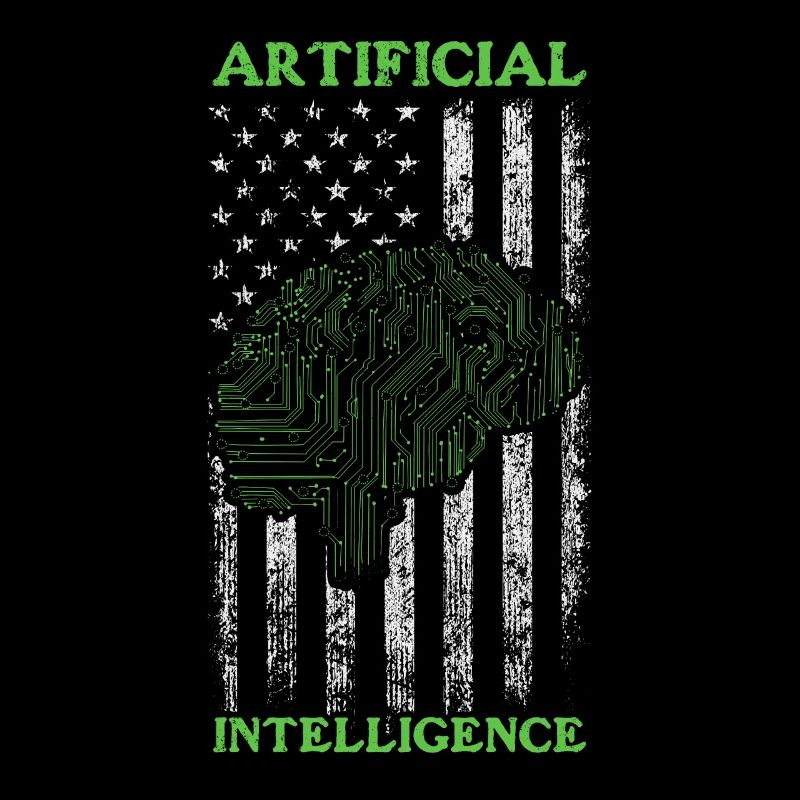 AI Robotics - Artificial Intelligence US Flag