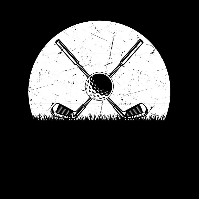 Retro Golf Player Sunset Golf Ball Golfer