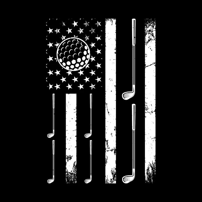 Golfing America Flag Golfer Golfing Golf Player