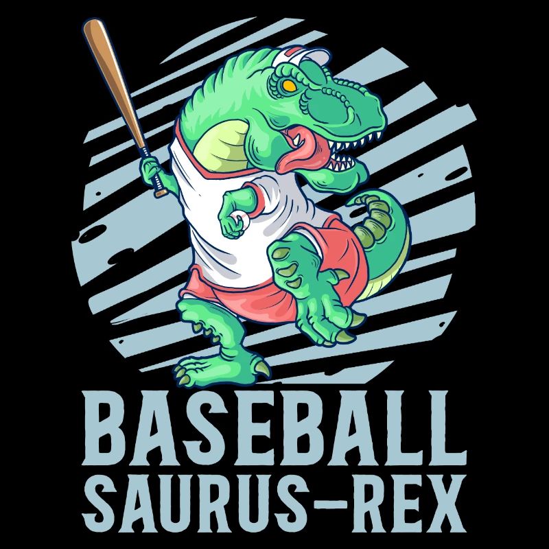 Baseball Saurus Dinosaurier T-Rex Baseballspieler