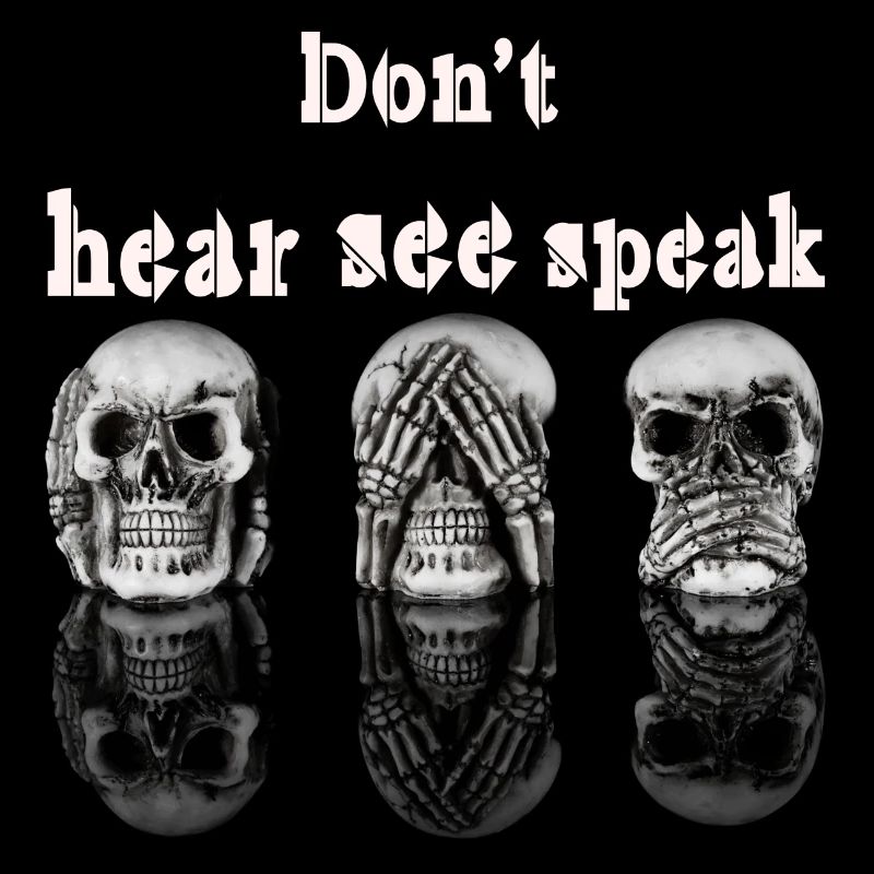 skull no hear no see no speak