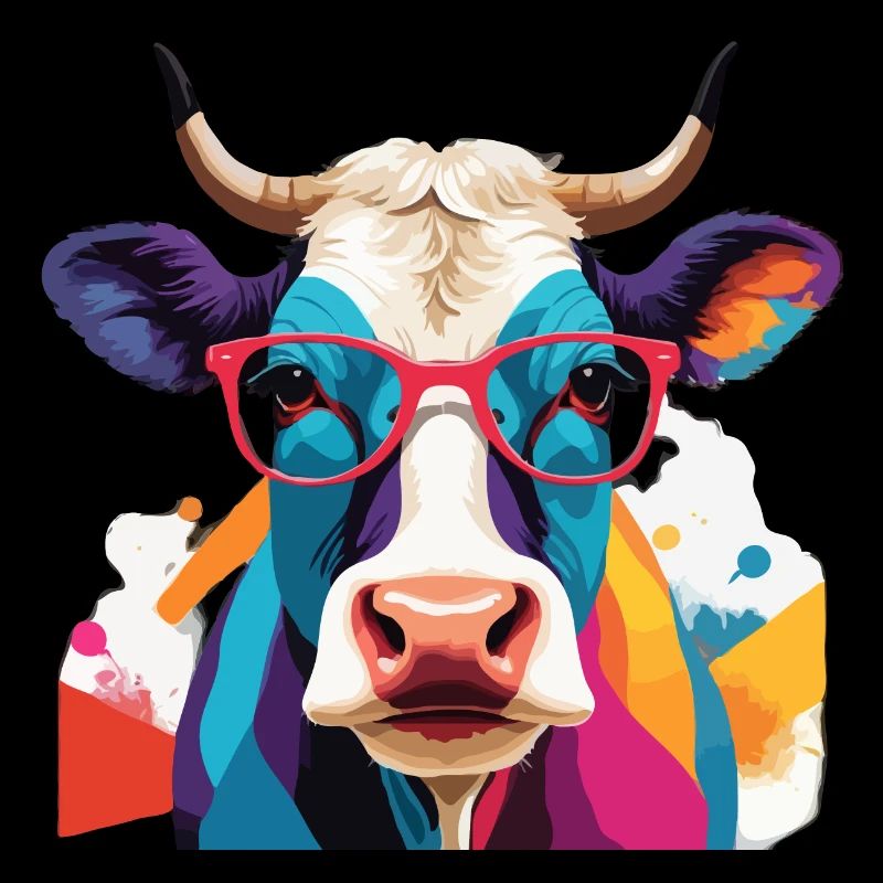 Cow Cool mit Brille Cool