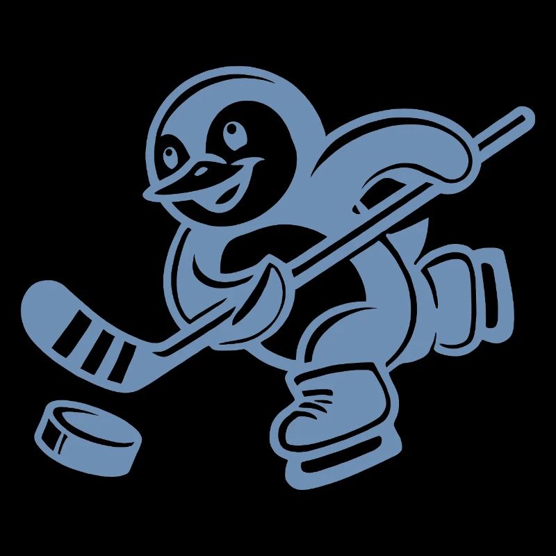 Süßer Pinguin Eishockeyspieler Silhouette