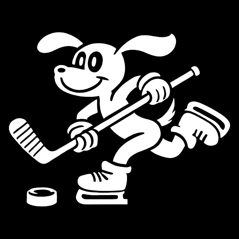 Dackel Eishockey Silhouette Minimalistisch