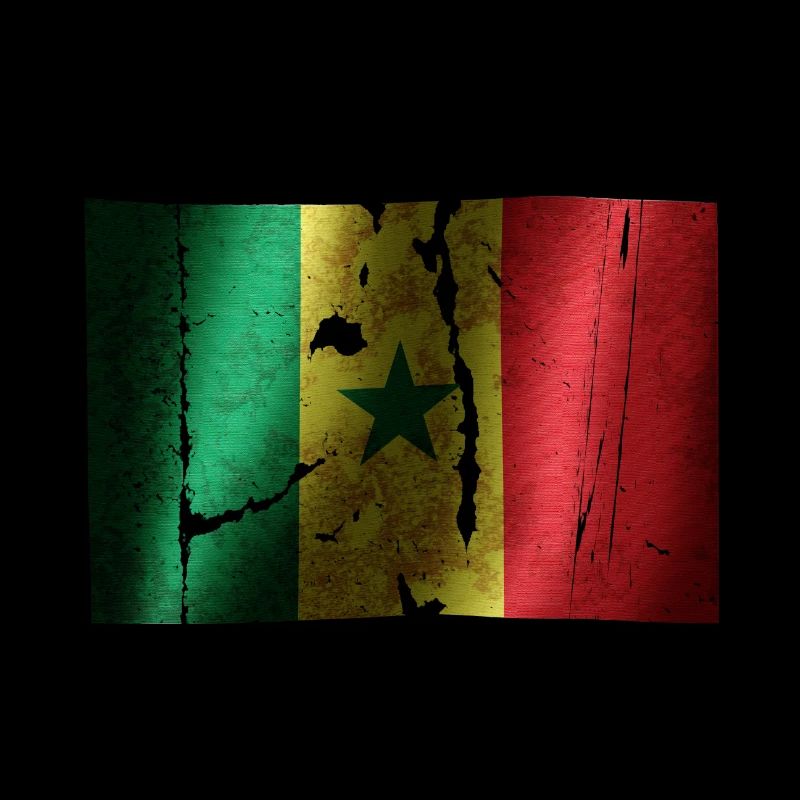 Drapeau du Sénégal cool vintage utilisé look sport