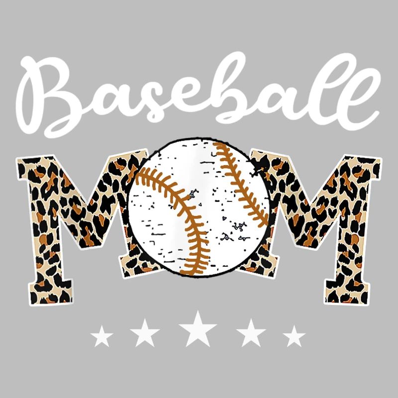 Softball Baseball Mama Leopard Tee Muttertag