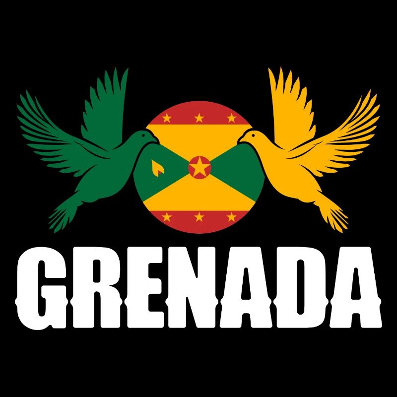 Grenade Grenadien Grenadien Drapeaux Oiseaux