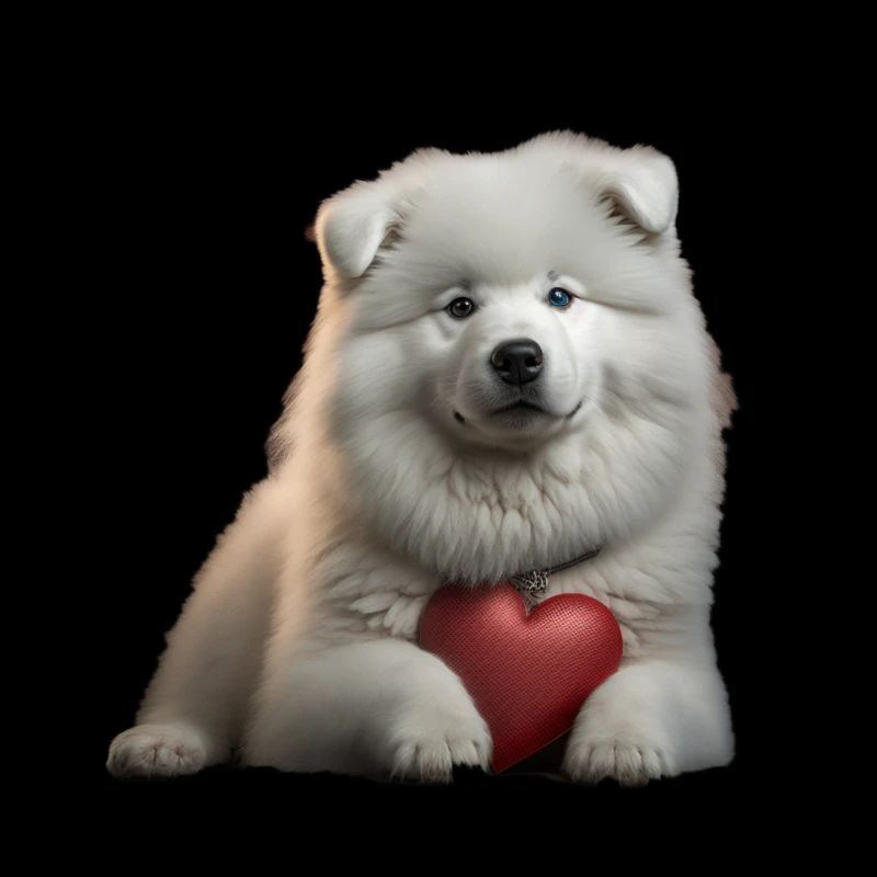 Samoyède Saint-Valentin