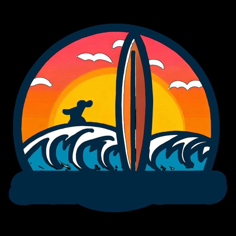 Customizable surf sunset logo