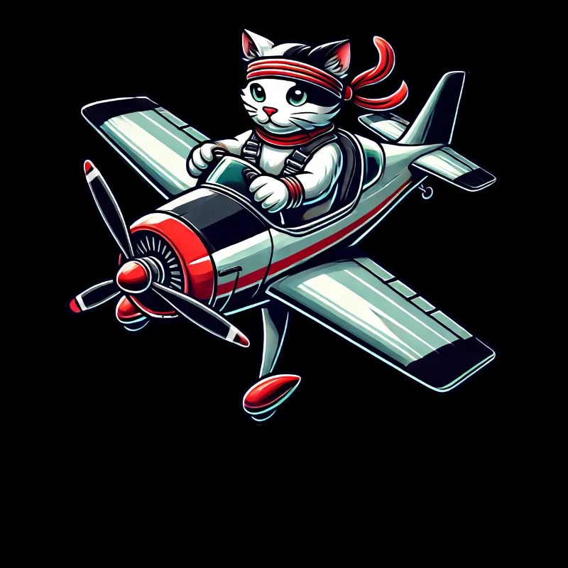 Katze Pilot Propeller Flugzeug Fliegen