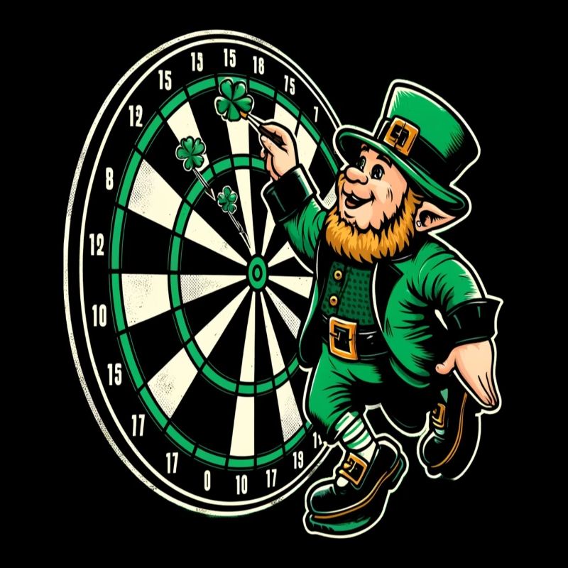 Darts Playing Leprechaun (Irish Leprechaun)