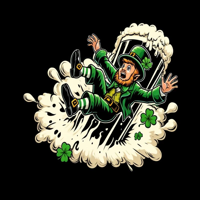 Fallender Leprechaun (Irischer Kobold)