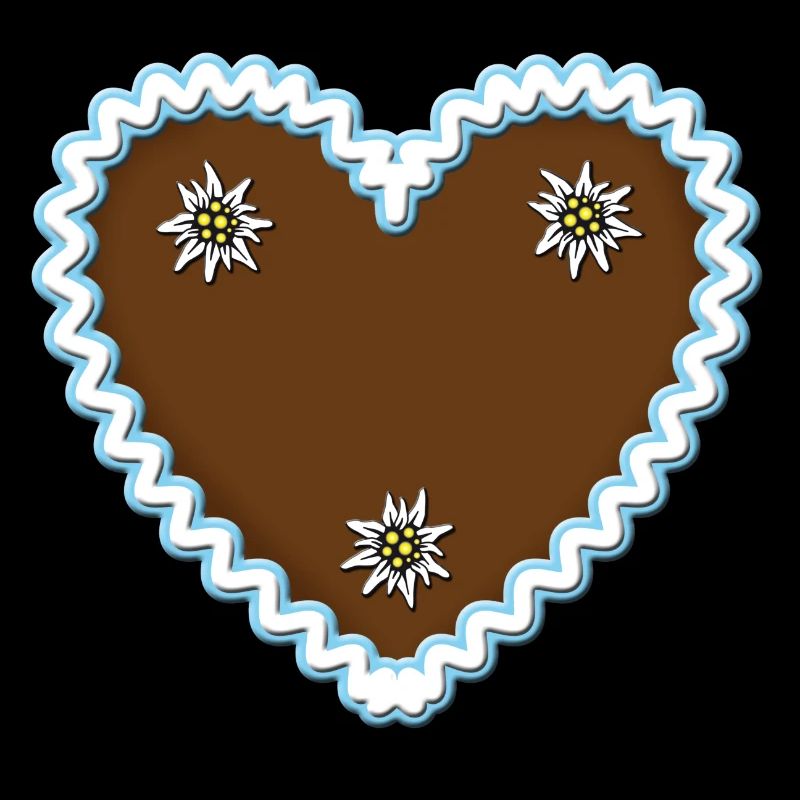 Lebkuchenherz Edelweiss + Dein Text / Gingerbread