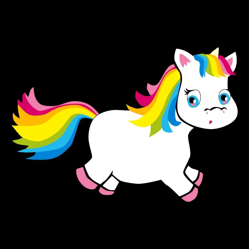Licorne Pummel dans des couleurs arc-en-licorne rose