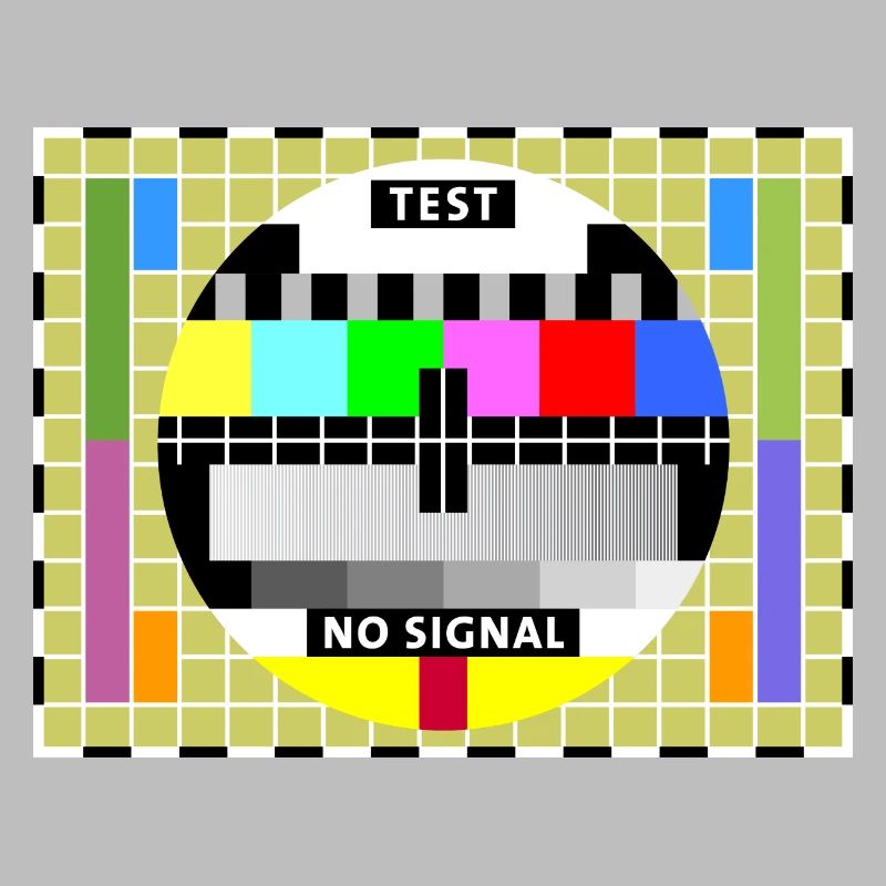 Test picture television screen transmission completion display