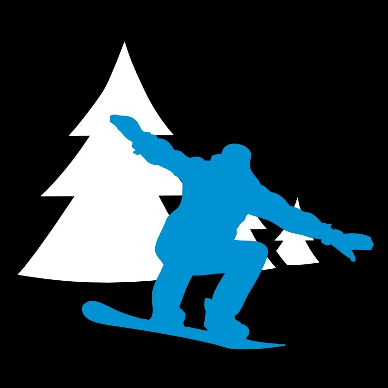 snowboarder trees