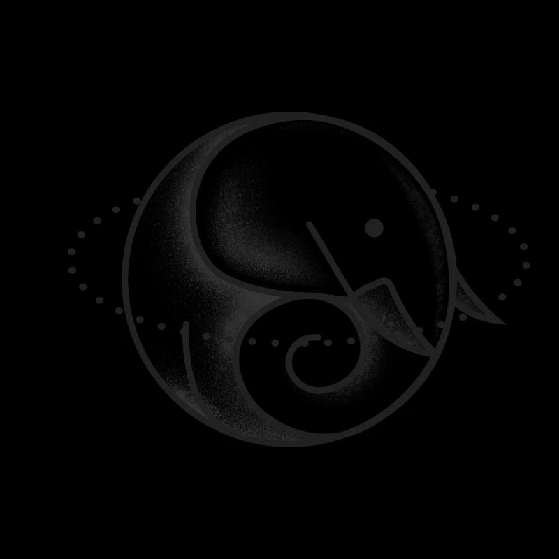 Éléphant mignon cercle gris