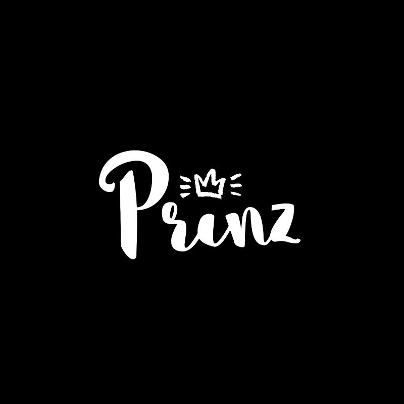 Prinz mit Krone hand lettered schwarz