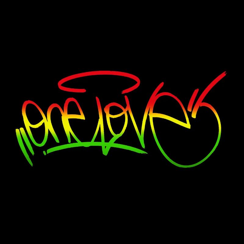 one love graffiti reggae rasta gift mask