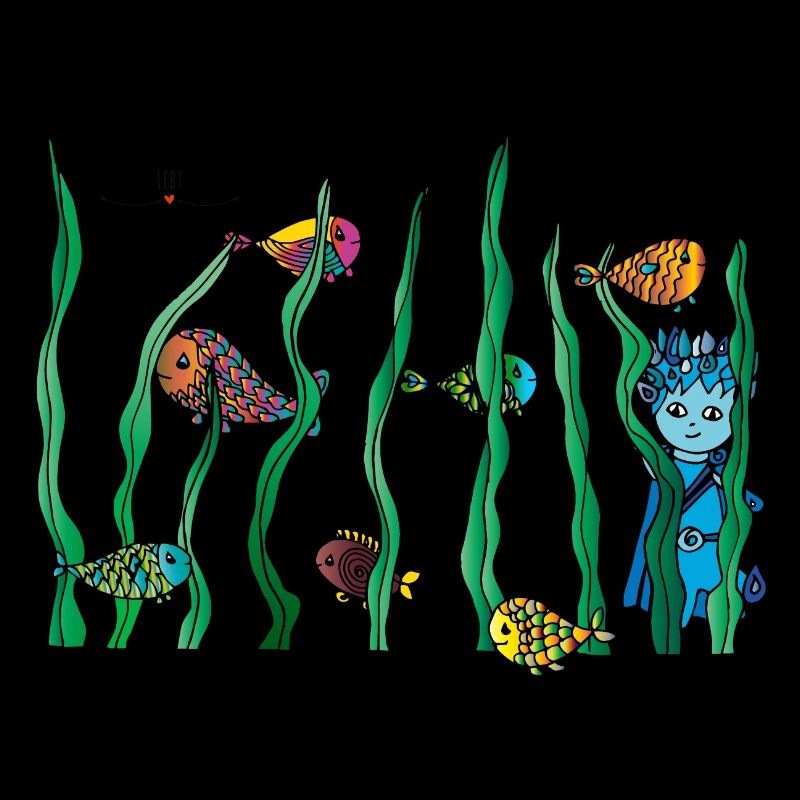 Udus avec le poisson dans l'eau