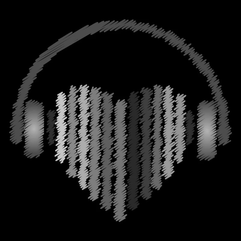 Musik Herz - Kopfhörer - Liebe