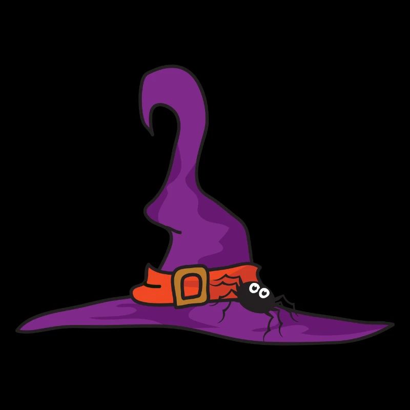 Halloween witch hat spider