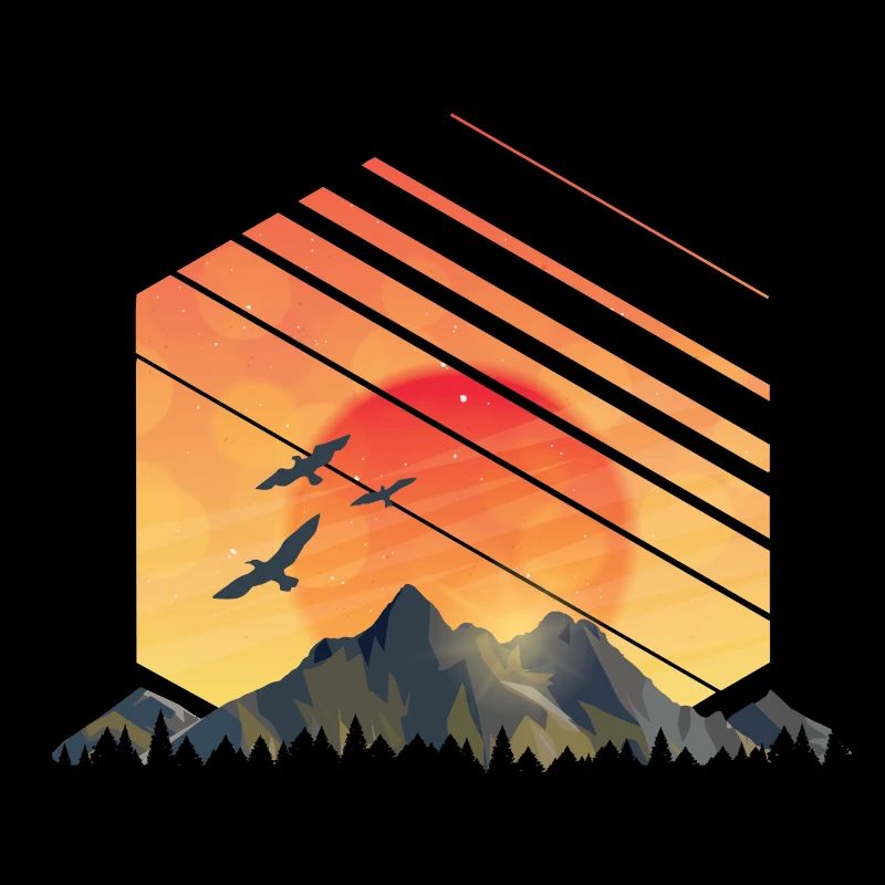 Coucher du soleil des montagnes