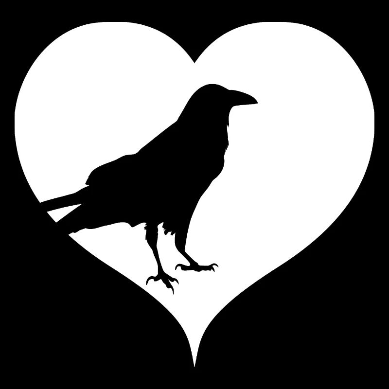 Heart raven crow