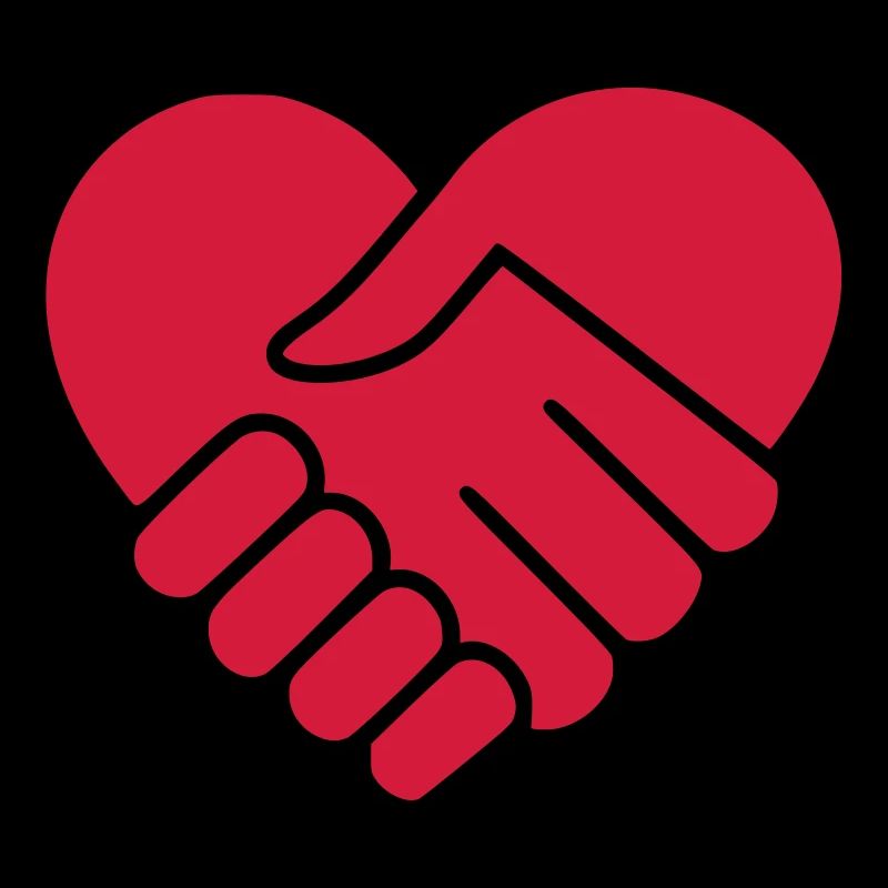 Hand in Hand Herz rot