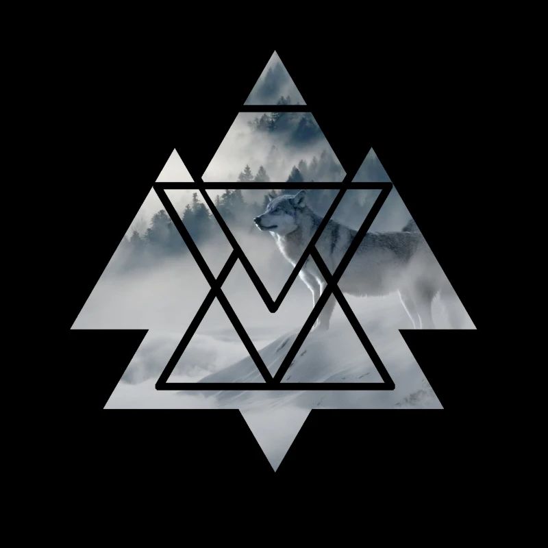 wolves geometry triangle ice world winter