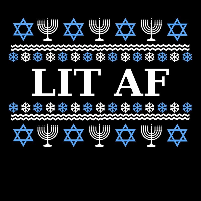 Lit AF Menorah - Grande idée de cadeau pour les Juifs, Hanoukka
