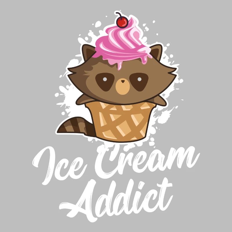 Waschbär Eiscreme Eis lecker