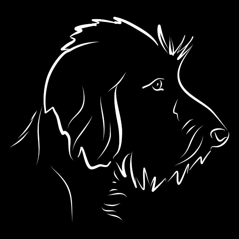 Dessin au trait de profil de teckel poilu - Teckel