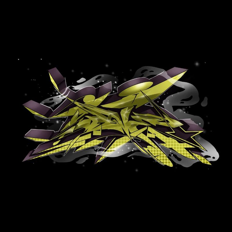 Graffiti Gold&Schwarz