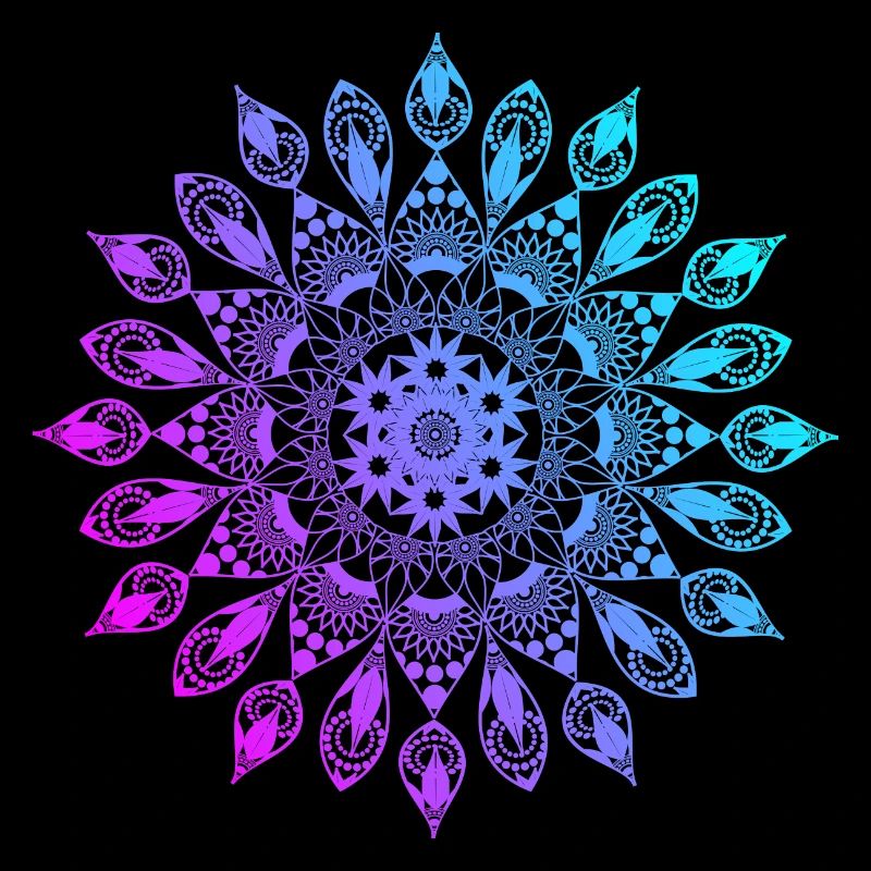 Mandala Blume pink lila türkis