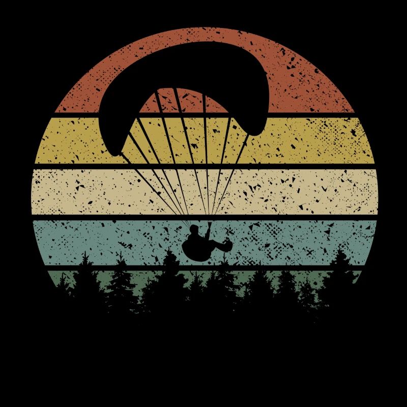 Paragliding Retro Design Paraglider Flying