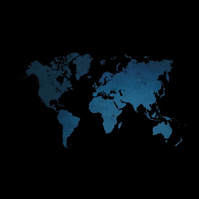 carte du monde bleu