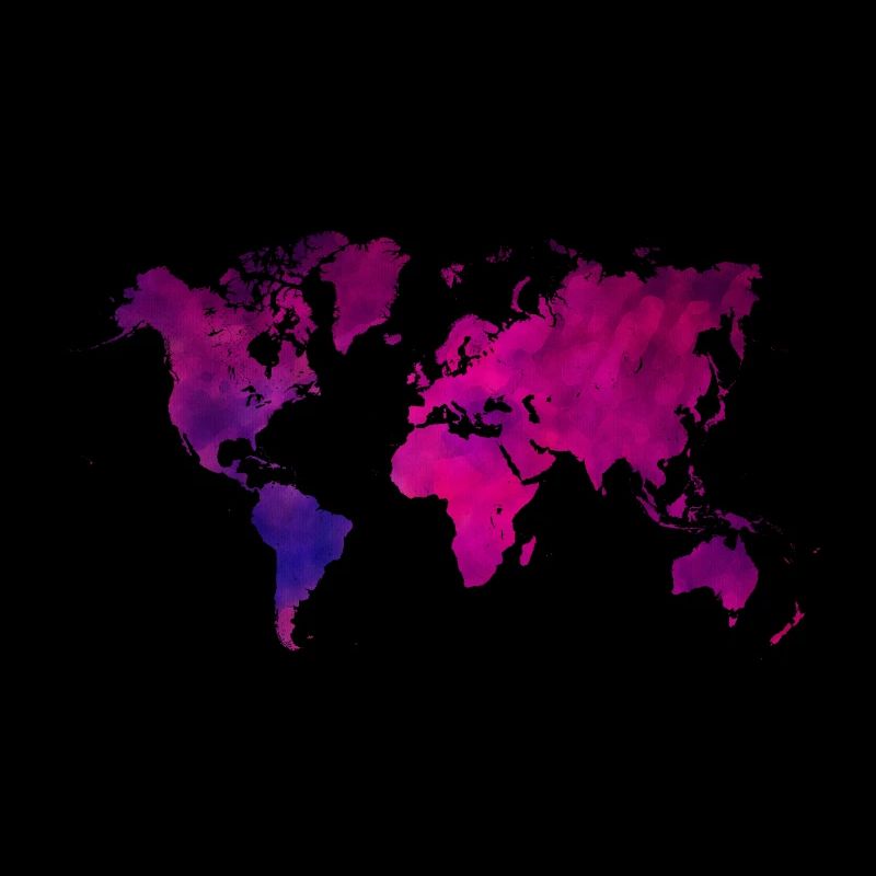 carte du monde violet