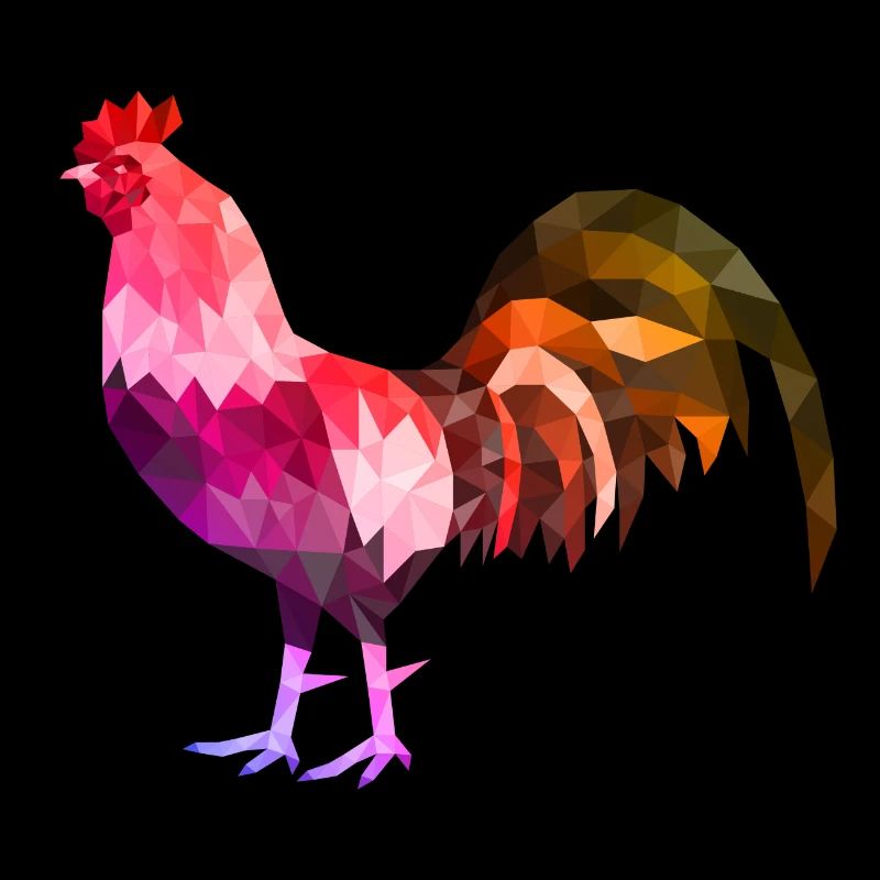 coq polygon coloré coq coq