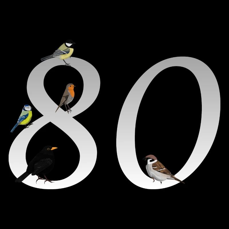 80. Geburtstag Vogelfreund Vogel Geschenk