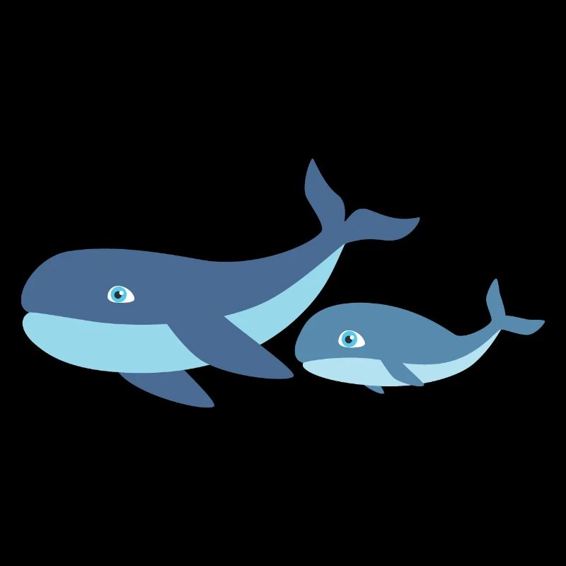 Mère baleine avec enfant baleine