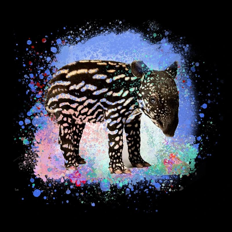tapir,graffiti,painting,laughter,blue,baby