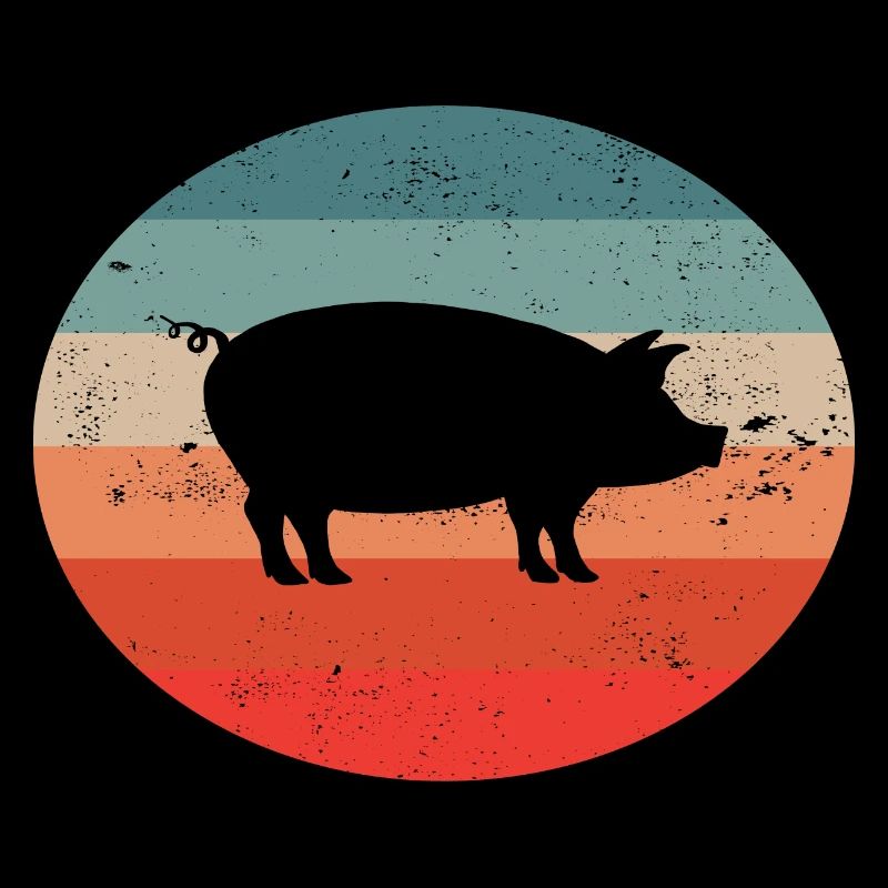 Schwein Schweinchen Schweine Geschenk Retro
